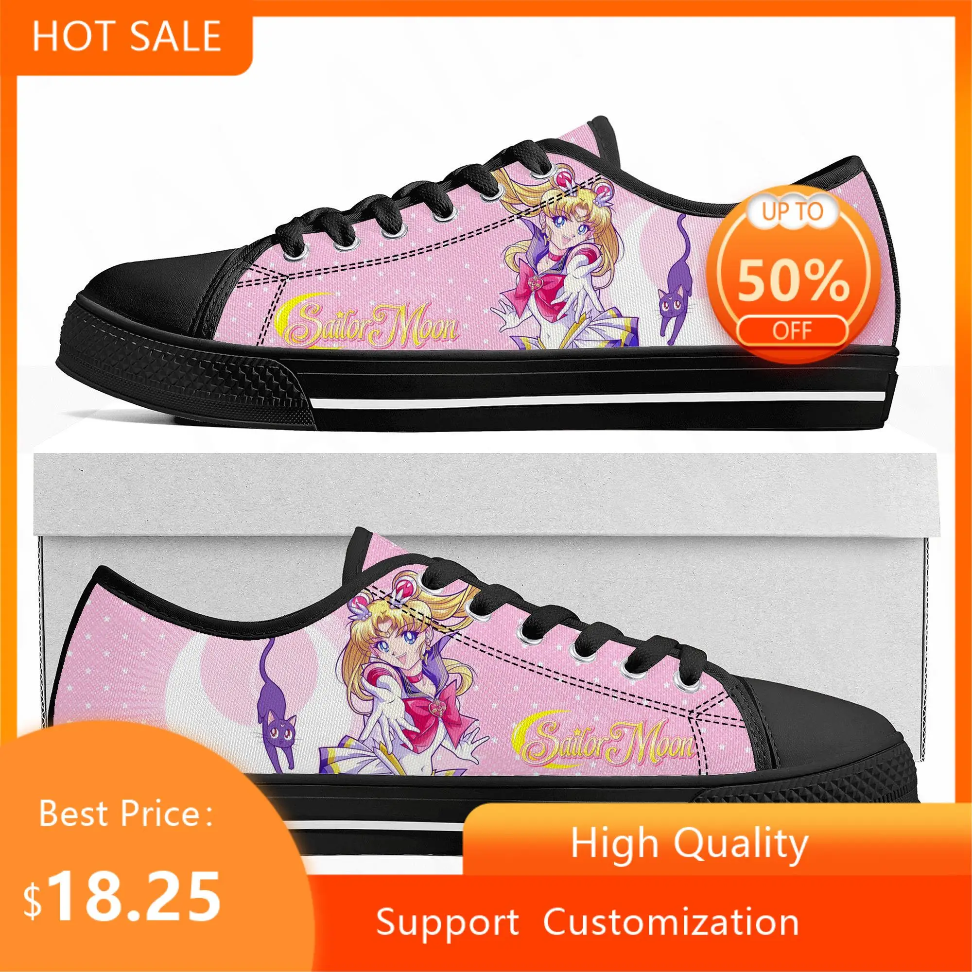 Кроссовки низкие мужские/женские, парусиновые сникерсы с аниме Moon манга, мультяшный матрос, повседневная обувь для пар, обувь на заказ
Кроссовки низкие мужские/женские, парусиновые сникерсы с аниме Moon манга, мультяшный матрос, повседневная обувь для пар, обувь на заказ