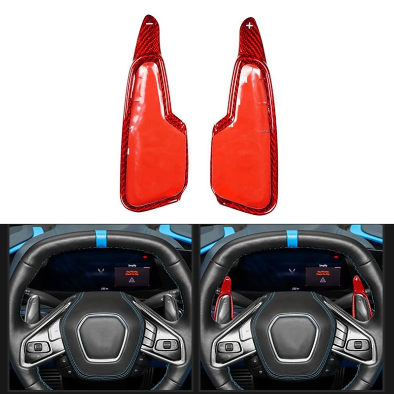 Car Red Carbon Fiber Steering Wheel Paddle Shifter Extension Shift Fit For Chevrolet Corvette C8 2020-2022 Accessories
Car Red Carbon Fiber Steering Wheel Paddle Shifter Extension Shift Fit For Chevrolet Corvette C8 2020-2022 Accessories