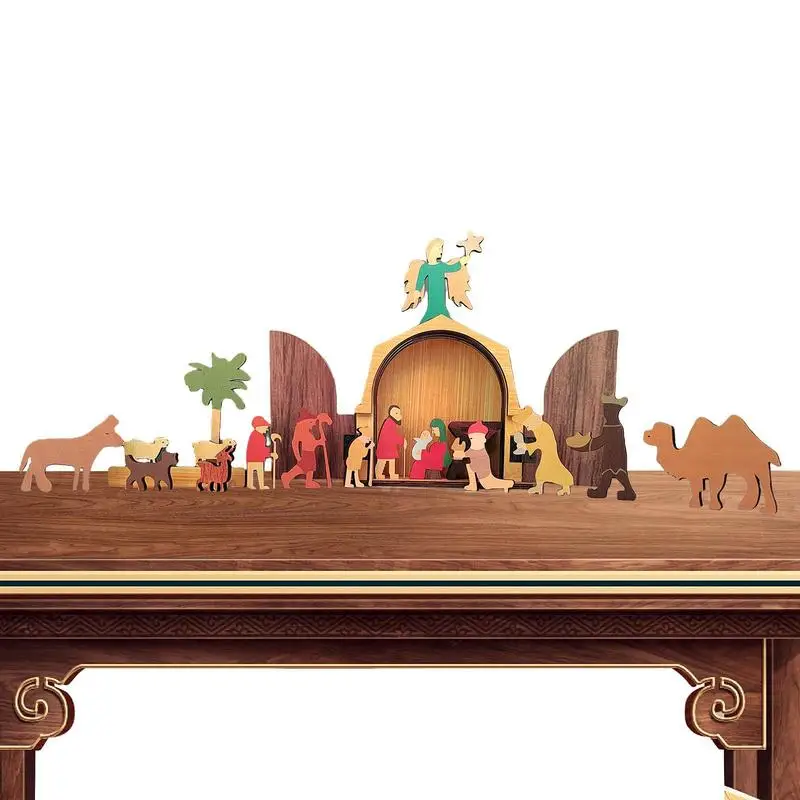 Wood Nativity Figurine Set Wood Jesus Birth Scene Sculptures Statue Indoor Set Christmas Decors Nativity Sets For Families
Wood Nativity Figurine Set Wood Jesus Birth Scene Sculptures Statue Indoor Set Christmas Decors Nativity Sets For Families