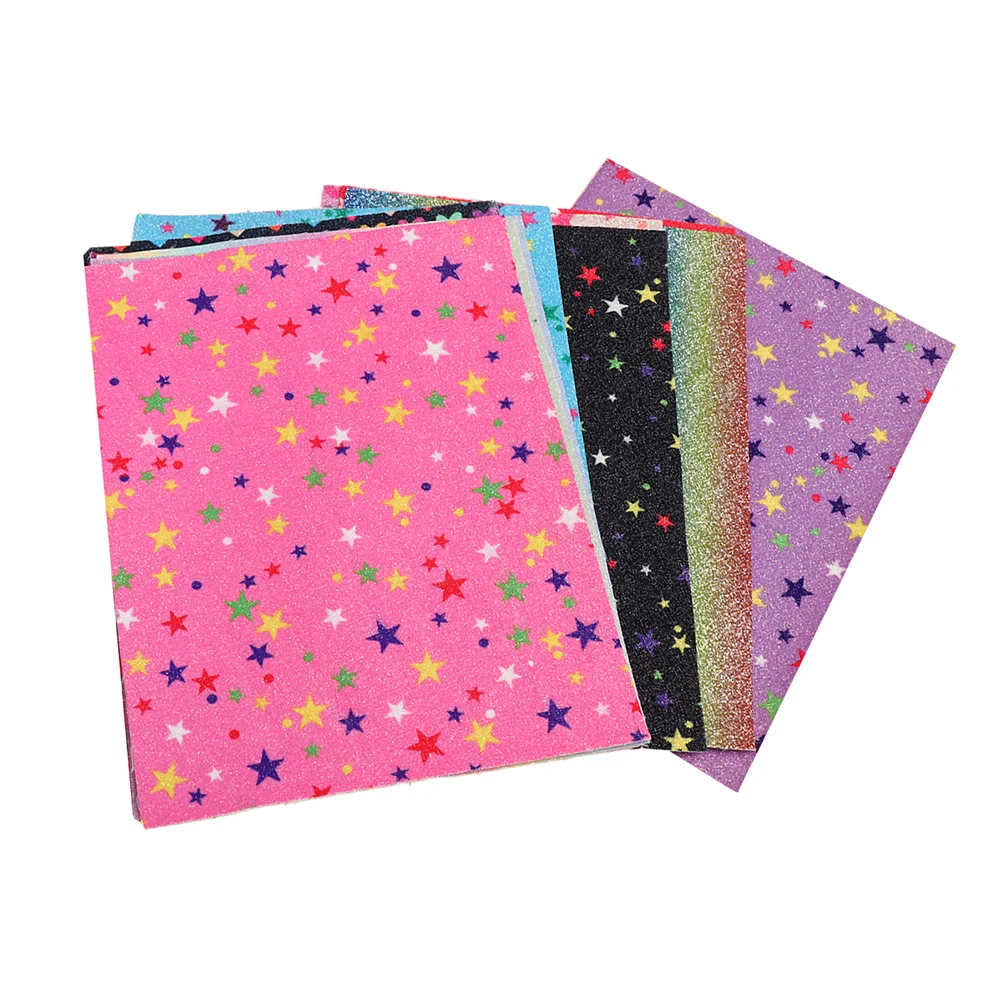 6pcs Glitter Fabric Sheets A4 Shiny PU Fabric Stars Pattern for Earrings Hair Bows Jewelr DIY Craft Projects Sewing Material
6pcs Glitter Fabric Sheets A4 Shiny PU Fabric Stars Pattern for Earrings Hair Bows Jewelr DIY Craft Projects Sewing Material