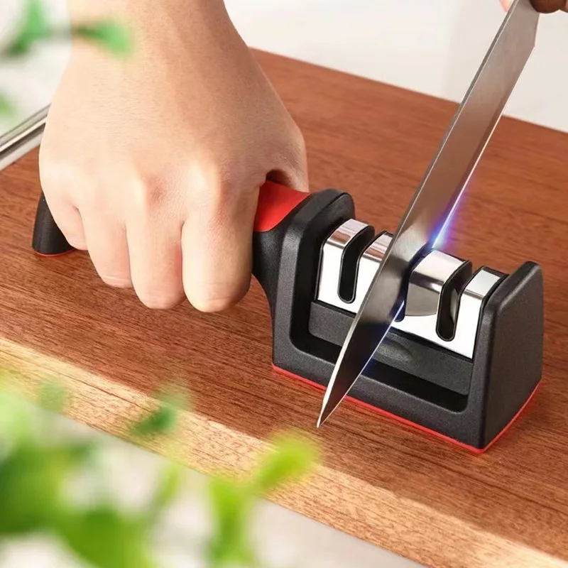 Multi-functional Three-stage Sharpening Tools House Knife Sharpener Tungsten Steel Material Long Handle Black Red
Multi-functional Three-stage Sharpening Tools House Knife Sharpener Tungsten Steel Material Long Handle Black Red