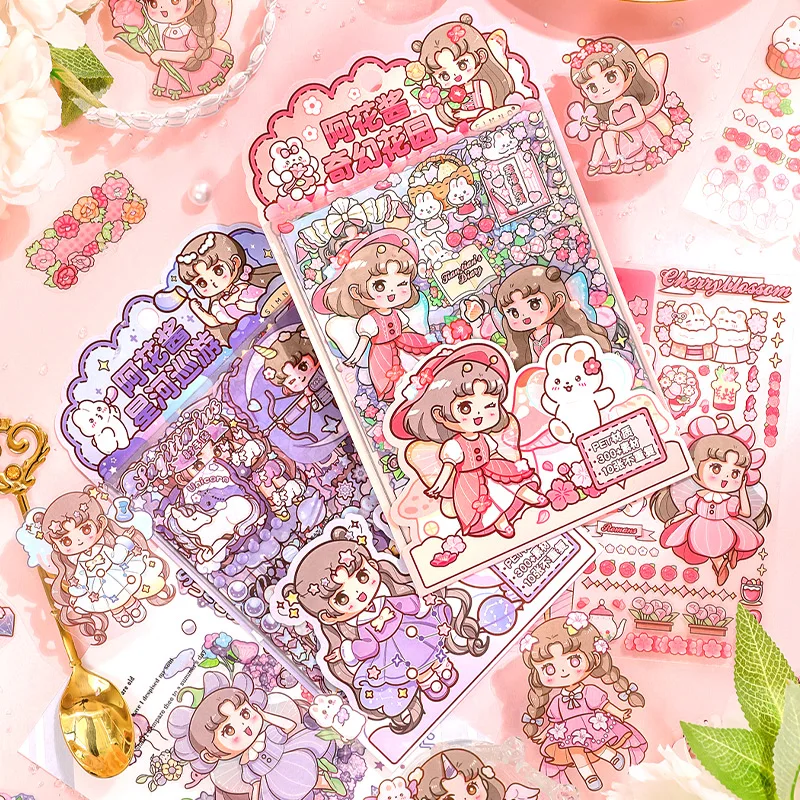 2pcs/lot Jen flowers sauce PET sticker pack lovely girl characters diy hand account card card decoration collage material
2pcs/lot Jen flowers sauce PET sticker pack lovely girl characters diy hand account card card decoration collage material