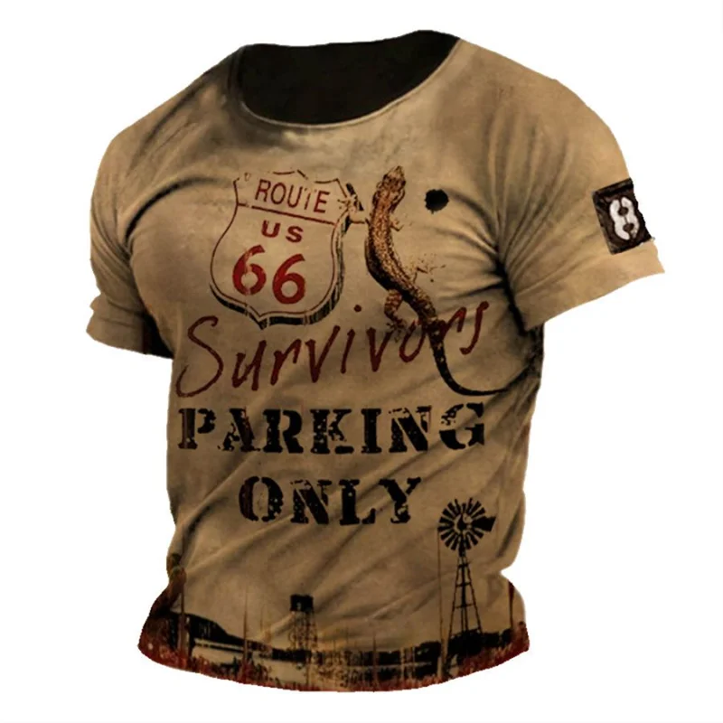 Vintage Summer T-Shirt Men Print 3D American Route 66 T Shirt Casual Short Sleeve Tee Tops Oversized T Shirt Loose Male Clothing
Vintage Summer T-Shirt Men Print 3D American Route 66 T Shirt Casual Short Sleeve Tee Tops Oversized T Shirt Loose Male Clothing