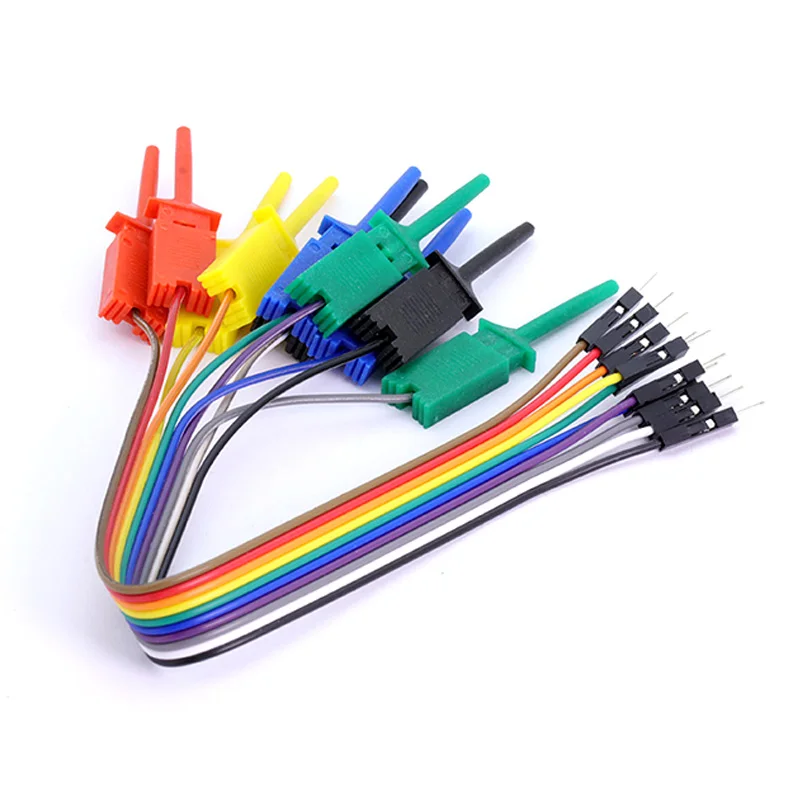 

20cm 10 Needle Hook Clamp Kit 5 Color Logic Analyzer Cable Clamp Probe Logic Analyzer Cable Test Lead For Connect Chips Pins