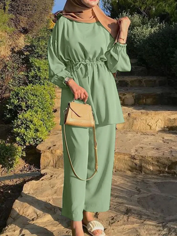ZANZEA Bohemian Stylish Urban Set Autumn Vintage Muslim Suit O-Neck Solid Color Blouse Wide Leg Pant Causal Islamic Clothing
ZANZEA Bohemian Stylish Urban Set Autumn Vintage Muslim Suit O-Neck Solid Color Blouse Wide Leg Pant Causal Islamic Clothing