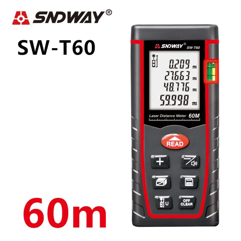 

Sndway Laser Distance Meter Laser Rangefinder Range Finder Laser Tape Measure 40m 60m 80m 100m Ruler Diastimeter SW-T Tools