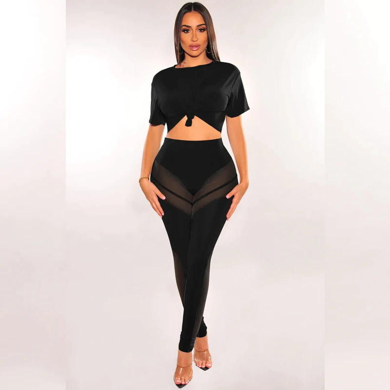 Sexy Two Piece Set Women Fall Mesh T-shirt Crop Tops Pants Sets Fashion Casual Vacation Club Outfits Streetwear Wholesale
Sexy Two Piece Set Women Fall Mesh T-shirt Crop Tops Pants Sets Fashion Casual Vacation Club Outfits Streetwear Wholesale