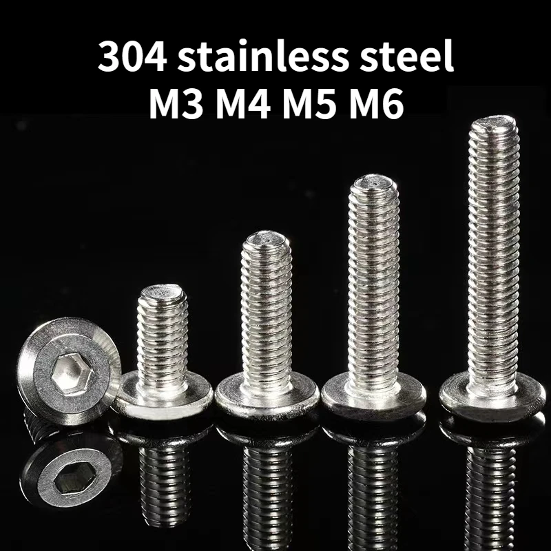M3 M4 M5 M6 304 Stainless Steel Flat Round Head Inverted Hexagon Socket Screw Furniture Large Bevel Bolts Length=4mm-120mm
M3 M4 M5 M6 304 Stainless Steel Flat Round Head Inverted Hexagon Socket Screw Furniture Large Bevel Bolts Length=4mm-120mm