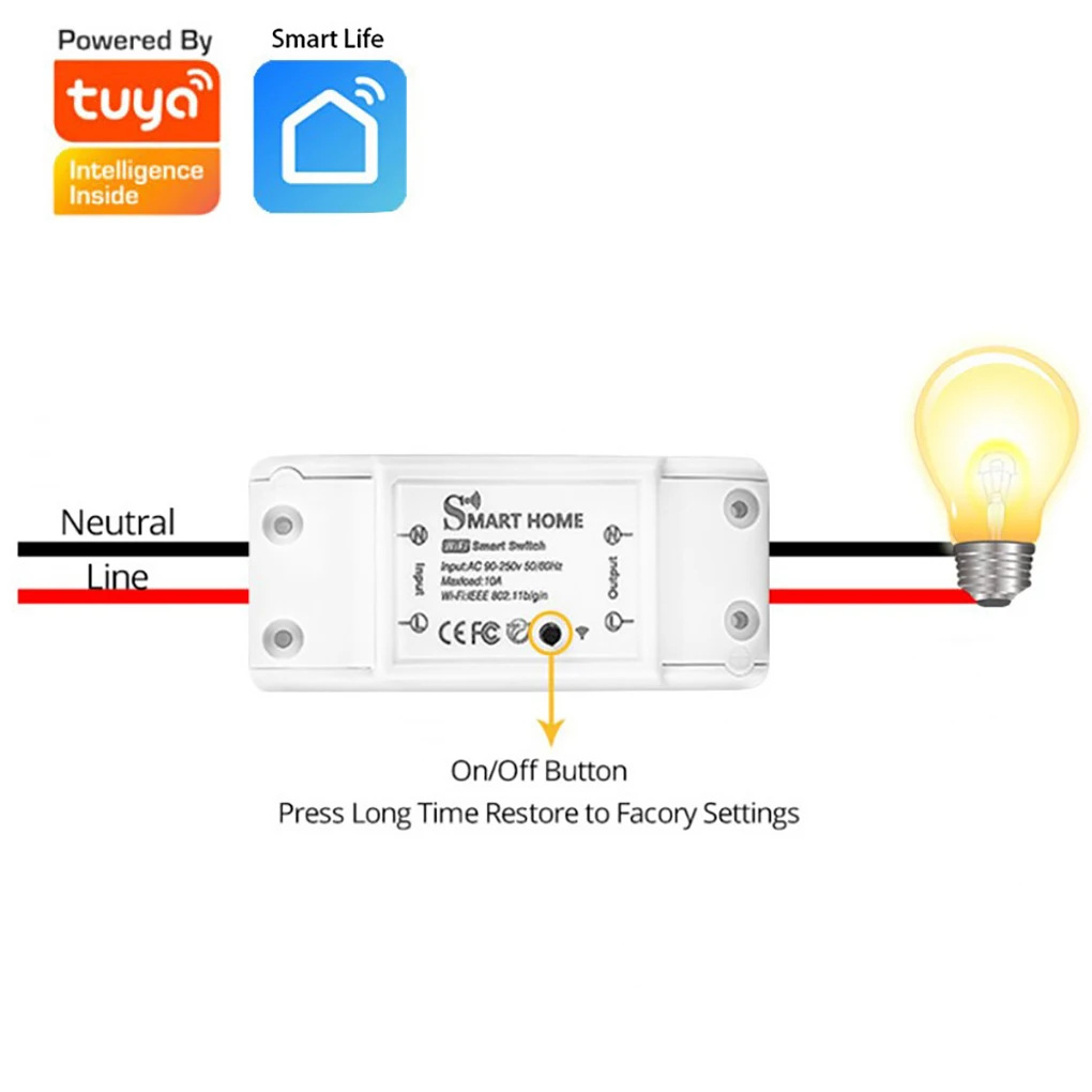 DIY WiFi Smart Light Switch Universal Breaker Timer Smart Life APP Wireless Remote Control Works with Alexa Google Home
DIY WiFi Smart Light Switch Universal Breaker Timer Smart Life APP Wireless Remote Control Works with Alexa Google Home