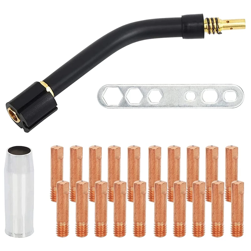 20Pcs 0.8Mm MIG Welding Nozzles For 15AK MIG/ Contact Pipe With 1 Gas Nozzle, 1 Tool And 1 Burner
20Pcs 0.8Mm MIG Welding Nozzles For 15AK MIG/ Contact Pipe With 1 Gas Nozzle, 1 Tool And 1 Burner