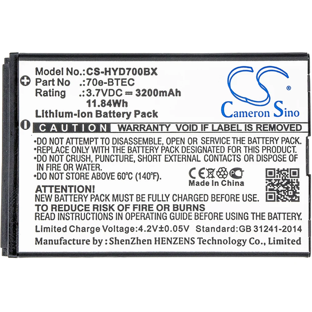 Cameron Sino 3200mA Battery for Honeywell Captuvo SL42 Sled,Dolphin 60s 60S-BATT-1,70e-BTEC,BAT-EXTENDED-01
Cameron Sino 3200mA Battery for Honeywell Captuvo SL42 Sled,Dolphin 60s 60S-BATT-1,70e-BTEC,BAT-EXTENDED-01