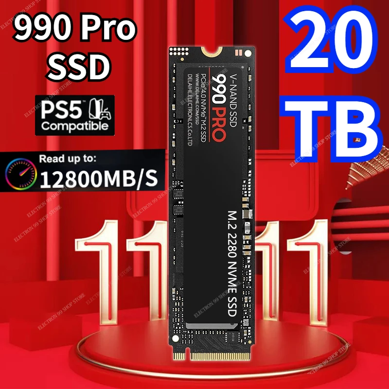 

4TB 2TB SSD Sata 990 Pro with Heatsink Ssd Nvme M2 PCIe 4.0 M.2 2280 9900MB/S Drives for PS5 PlayStation5 Laptop Gaming Computer