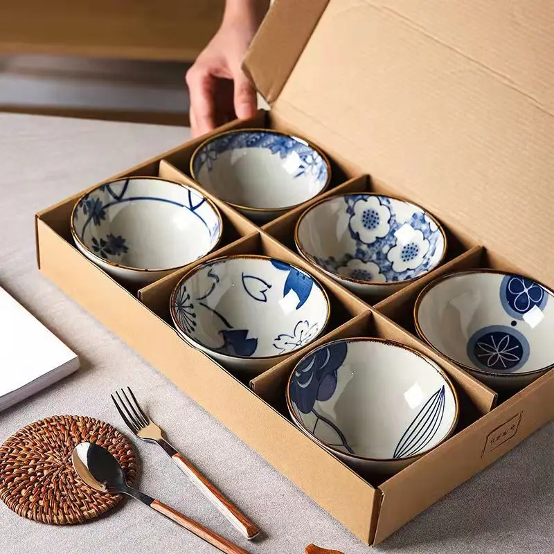 Household Ceramic Bowls Set Cutlery Salad Dessert Bowl Japanese Rice Bowl Small Soup Bowls Kitchen Tableware 6Pcs Gift Box Set
Household Ceramic Bowls Set Cutlery Salad Dessert Bowl Japanese Rice Bowl Small Soup Bowls Kitchen Tableware 6Pcs Gift Box Set