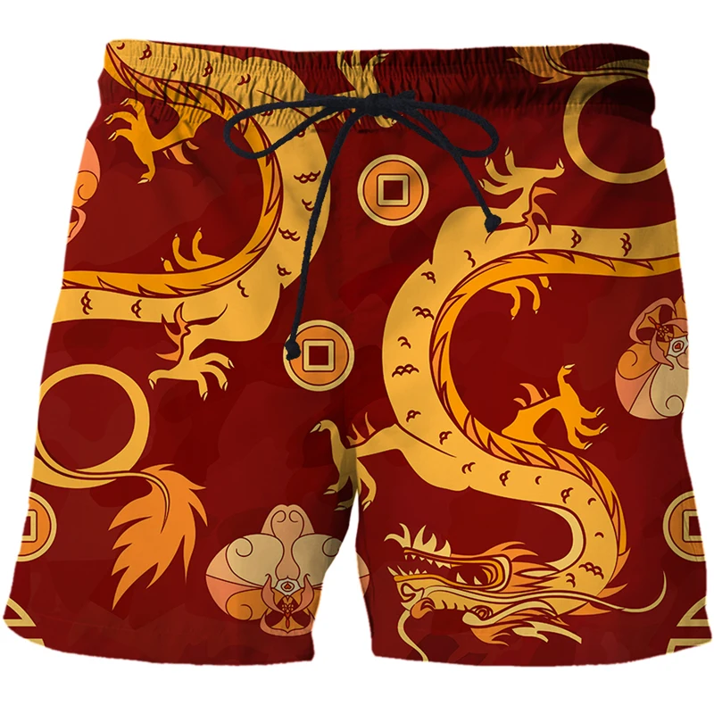 

2022 Newest 3D Dragon totem Print Men Beach Shorts Quick Dry Bermuda Surf Swimming Shorts Trunks Men Casual Shorts Men clothing