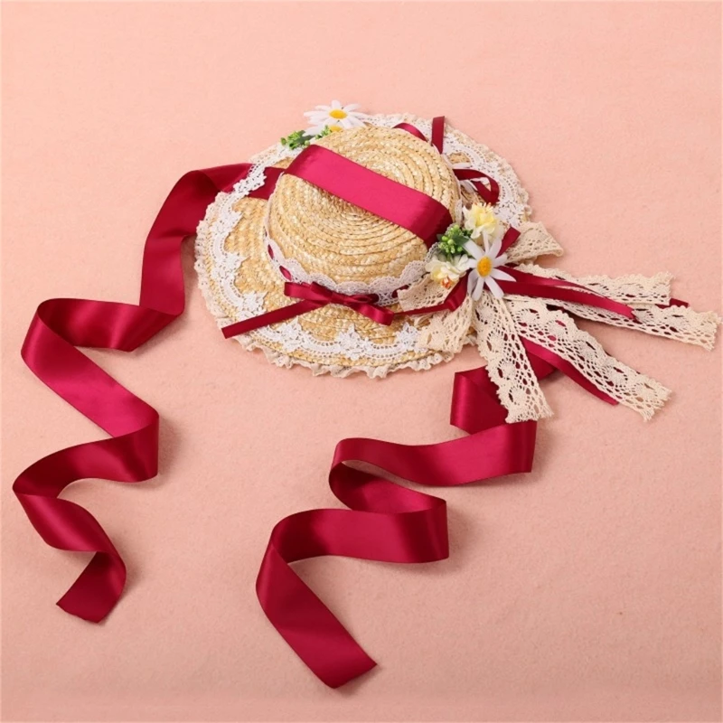 Handmade SunHat Lace Decorated Pastoral Style Tea Party for Lolita Women Court Miss Panama Hat SunHat with Ribbon
Handmade SunHat Lace Decorated Pastoral Style Tea Party for Lolita Women Court Miss Panama Hat SunHat with Ribbon