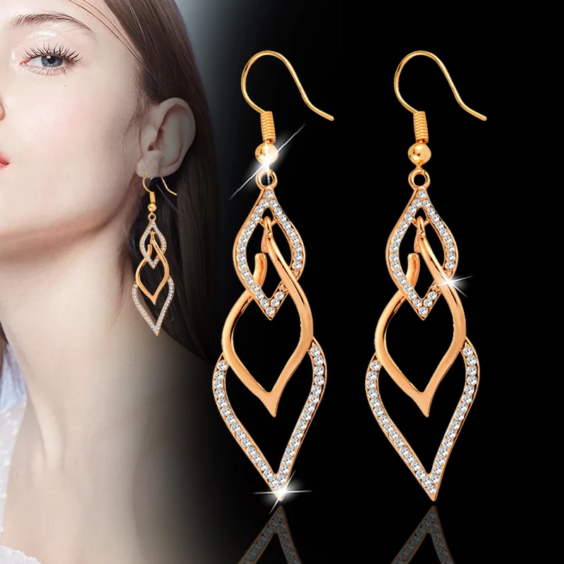 LEEKER Yellow Gold Silver Color Big Long Hook Earrings For Women Shiny Cubic Zircon Inlay Crystal Party Jewelry Gift ZD1 LK8
LEEKER Yellow Gold Silver Color Big Long Hook Earrings For Women Shiny Cubic Zircon Inlay Crystal Party Jewelry Gift ZD1 LK8