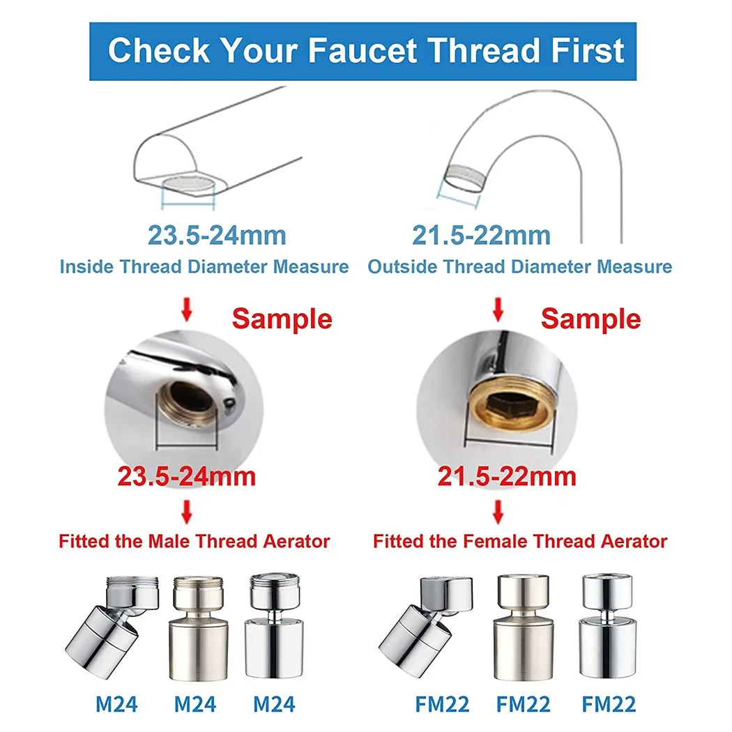 Useful Durable Practical Water Faucet Aerator Rotate Swivel Tap Accessories Adapter Diffuser End Faucet Head M24
Useful Durable Practical Water Faucet Aerator Rotate Swivel Tap Accessories Adapter Diffuser End Faucet Head M24