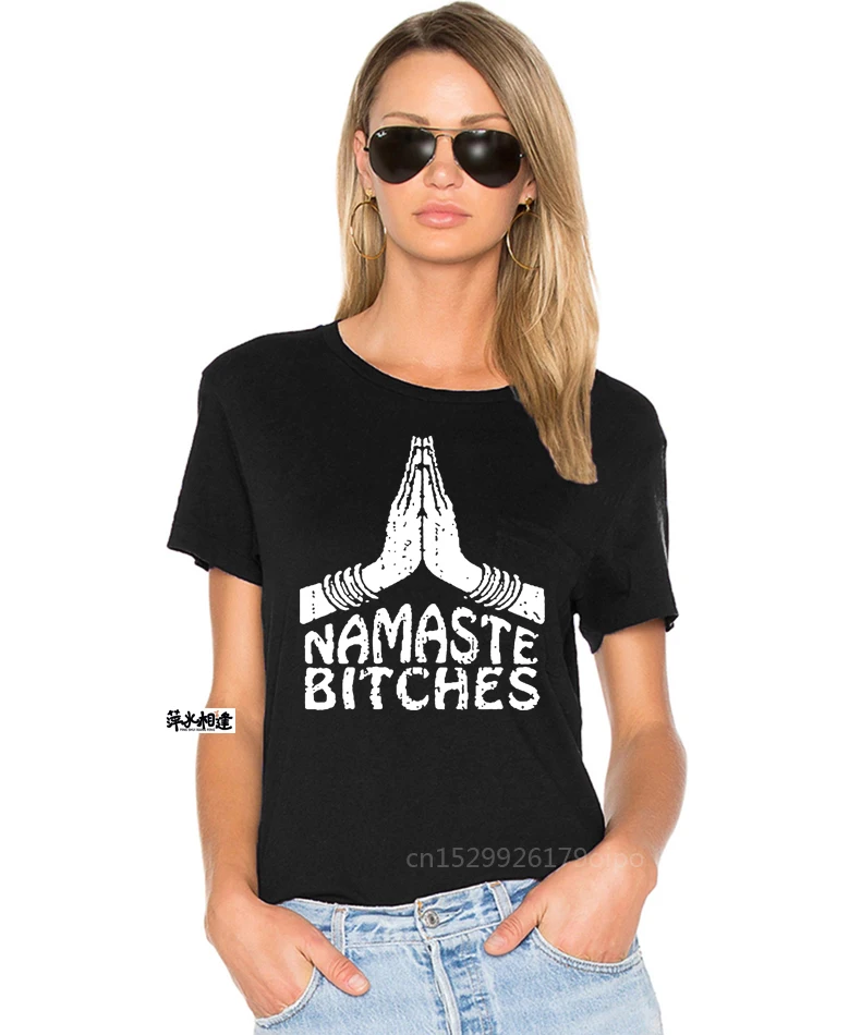 Забавная футболка Namaste Bitches Мужская брендовая Футболка с принтом 100% хлопок летняя