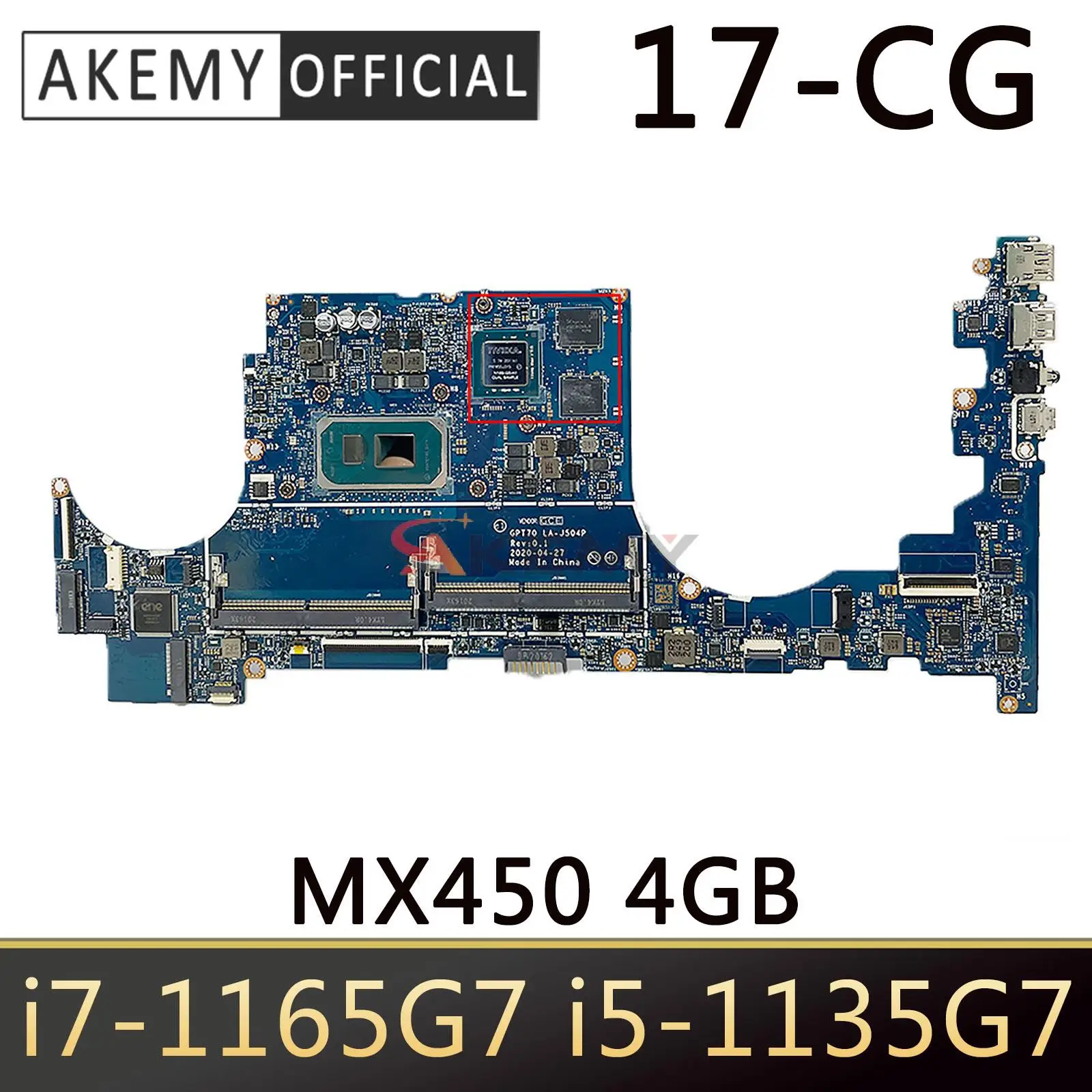 Laptop Motherboard LA-J504P for HP 17-CG 17T-CG with i7-1165G7 i5-1135G7 MX450 4GB Fully Tested and Works Perfectly
Laptop Motherboard LA-J504P for HP 17-CG 17T-CG with i7-1165G7 i5-1135G7 MX450 4GB Fully Tested and Works Perfectly