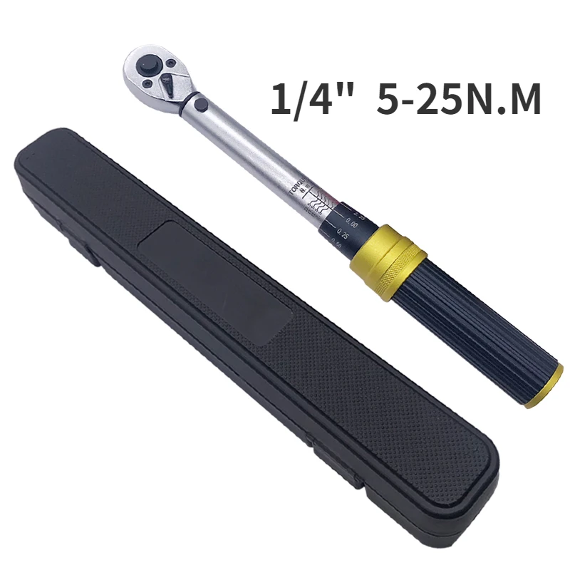 ATsafepro Torque Wrench Bicycle 5-25N.M 1/4" Alloy Steel Pneumatic Manual Click Torque Meter Wrench Auto Repair Spanner Car Bike
ATsafepro Torque Wrench Bicycle 5-25N.M 1/4" Alloy Steel Pneumatic Manual Click Torque Meter Wrench Auto Repair Spanner Car Bike