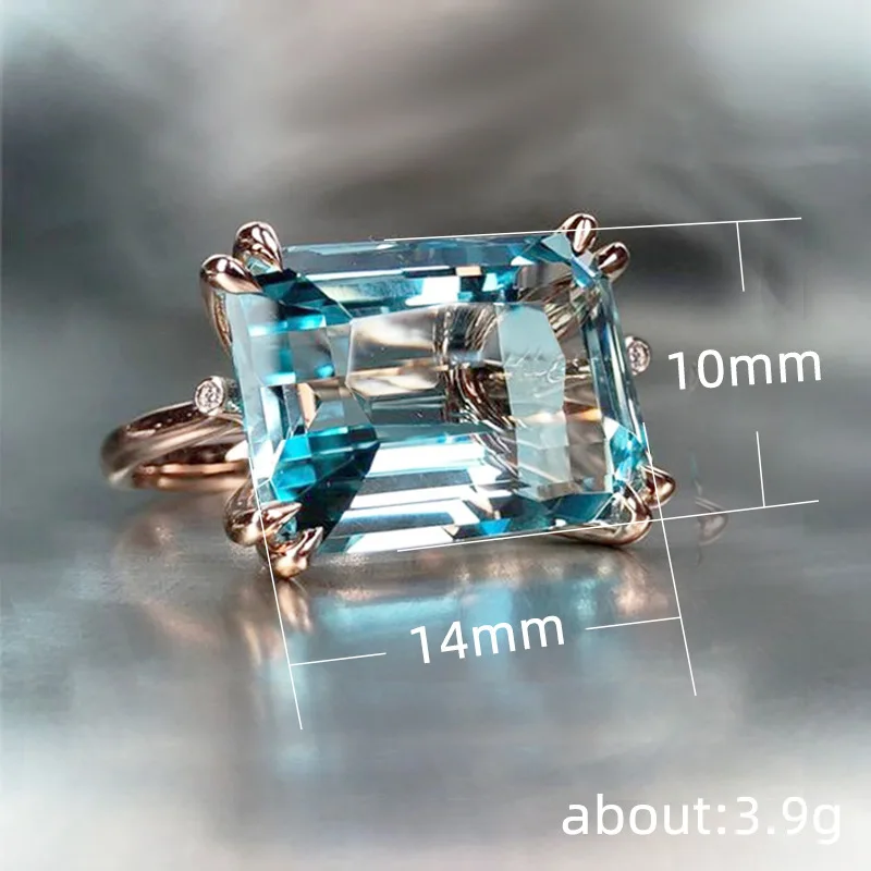 2023 Hard Work Anu 4 Claw Sky Blue Women's Ring Romantic Rose Gold Horizontal Rectangle Fashion Girl Shining High Sense Ring
2023 Hard Work Anu 4 Claw Sky Blue Women's Ring Romantic Rose Gold Horizontal Rectangle Fashion Girl Shining High Sense Ring