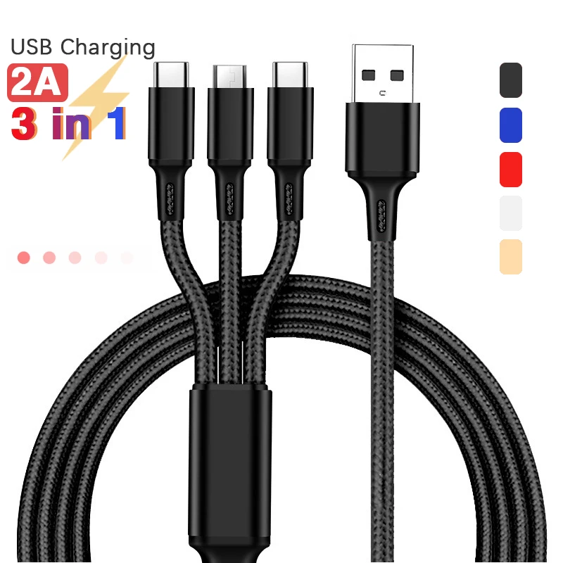 High Quality 3 in 1 USB Charging Cable Mobile Phone Data Cord Micro USB Type-C Charger Cable For Huawei Xiaomi Samsung iPhone 13
High Quality 3 in 1 USB Charging Cable Mobile Phone Data Cord Micro USB Type-C Charger Cable For Huawei Xiaomi Samsung iPhone 13