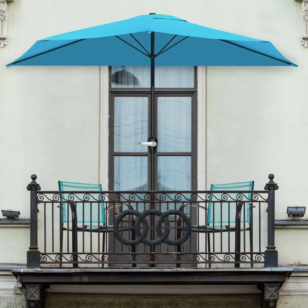 

9ft Half Umbrella for Balcony, Porch, or Deck,108.00 X 52.00 X 92.00 Inches