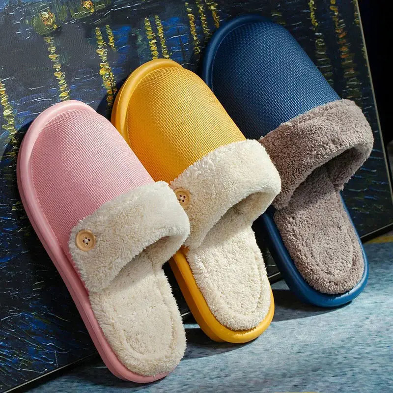 Women Waterproof Cotton Slippers Household Removable Washable Indoor Warm Home Thick Bottom Non-slip Removable Wool Slippers
Women Waterproof Cotton Slippers Household Removable Washable Indoor Warm Home Thick Bottom Non-slip Removable Wool Slippers