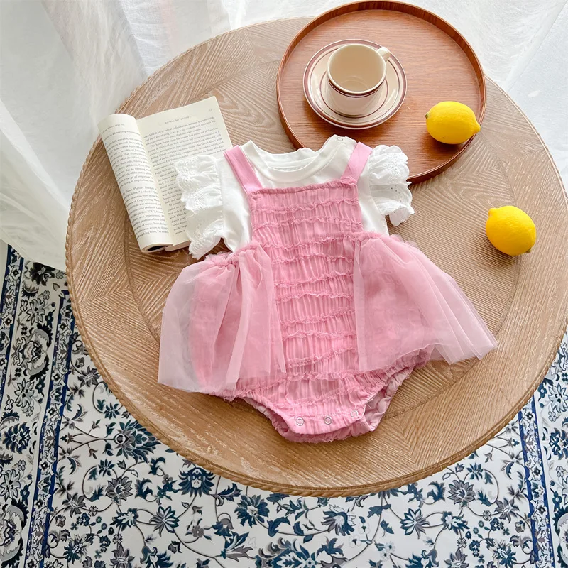 2022 Summer Korean New Baby Girls Romper + Shirt Two-Piece Suit Infant Toddler Exquisite Gauze Skirt Romper Suit
2022 Summer Korean New Baby Girls Romper + Shirt Two-Piece Suit Infant Toddler Exquisite Gauze Skirt Romper Suit
