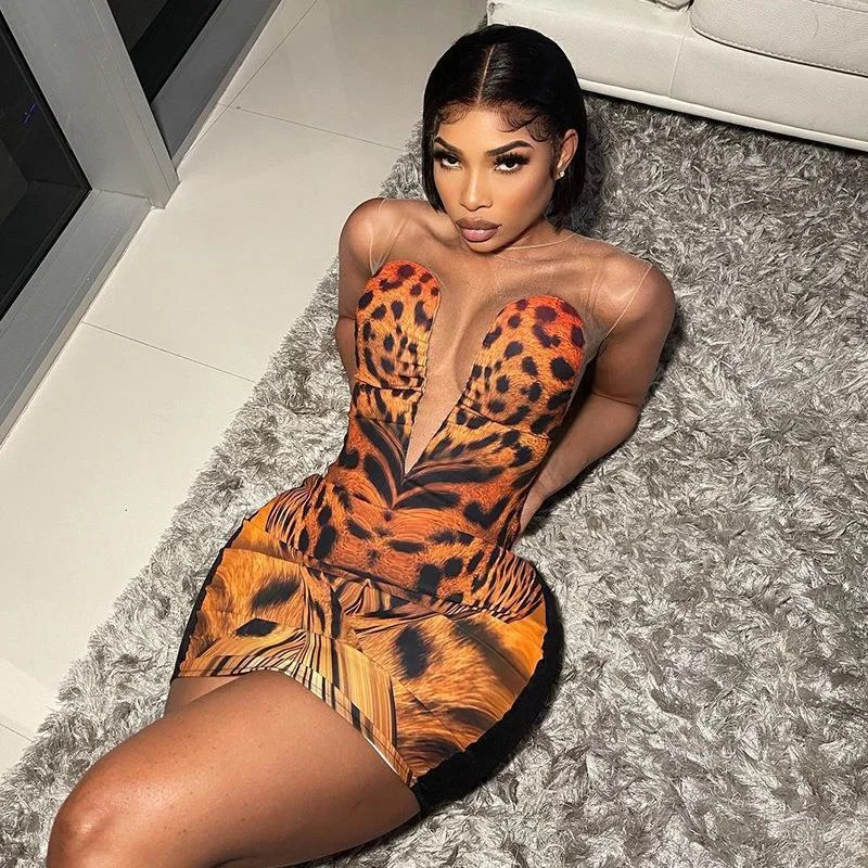 Women Dress Slim O-Neck Tiger Printing Lace Sleeveless Dresses Stylish Simple Streetwear Vintage Dresses Woman Vestidos Female
Women Dress Slim O-Neck Tiger Printing Lace Sleeveless Dresses Stylish Simple Streetwear Vintage Dresses Woman Vestidos Female
