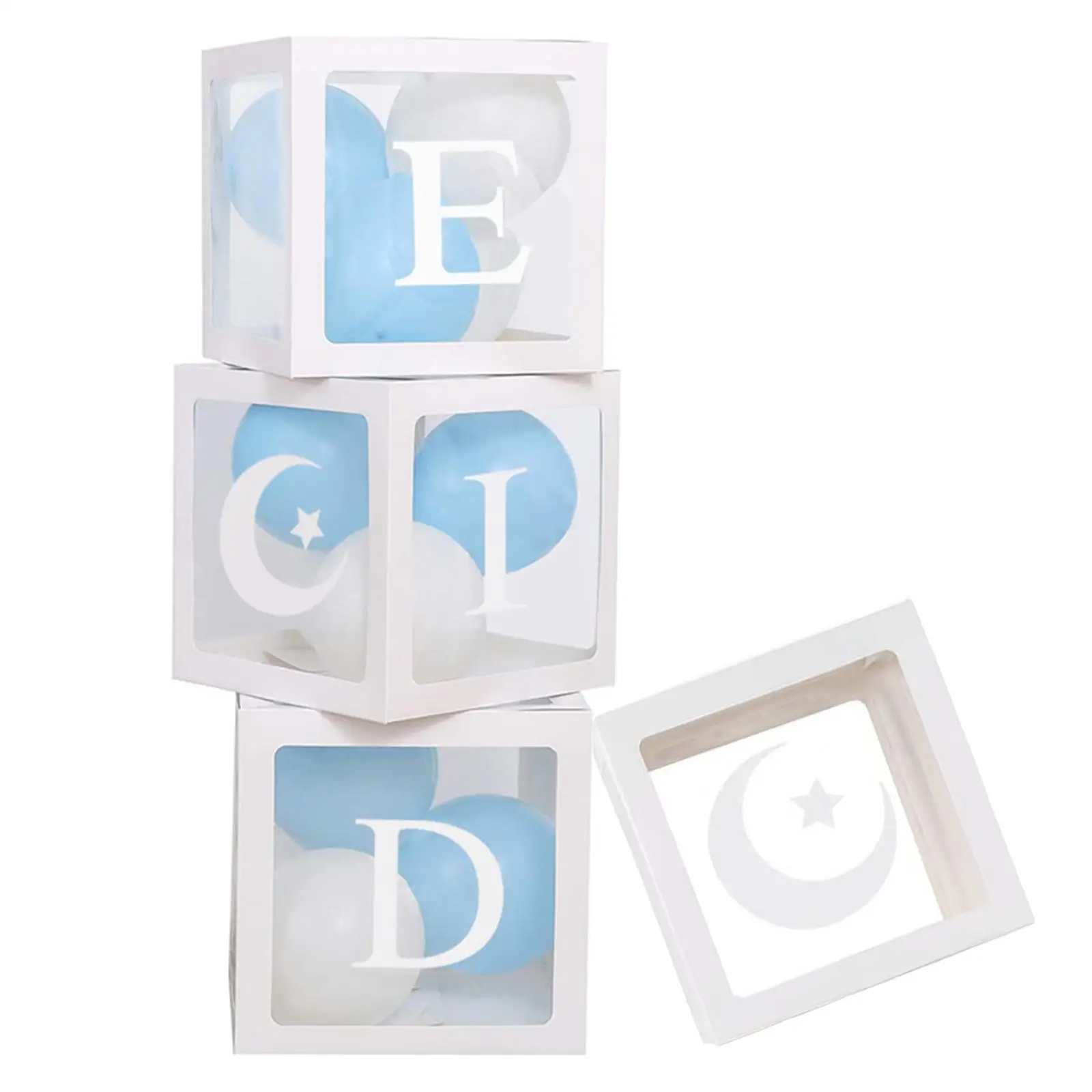 4x Transparent Balloon Boxes Eid Ramadan Muslim Decorative Blocks for Decor
4x Transparent Balloon Boxes Eid Ramadan Muslim Decorative Blocks for Decor