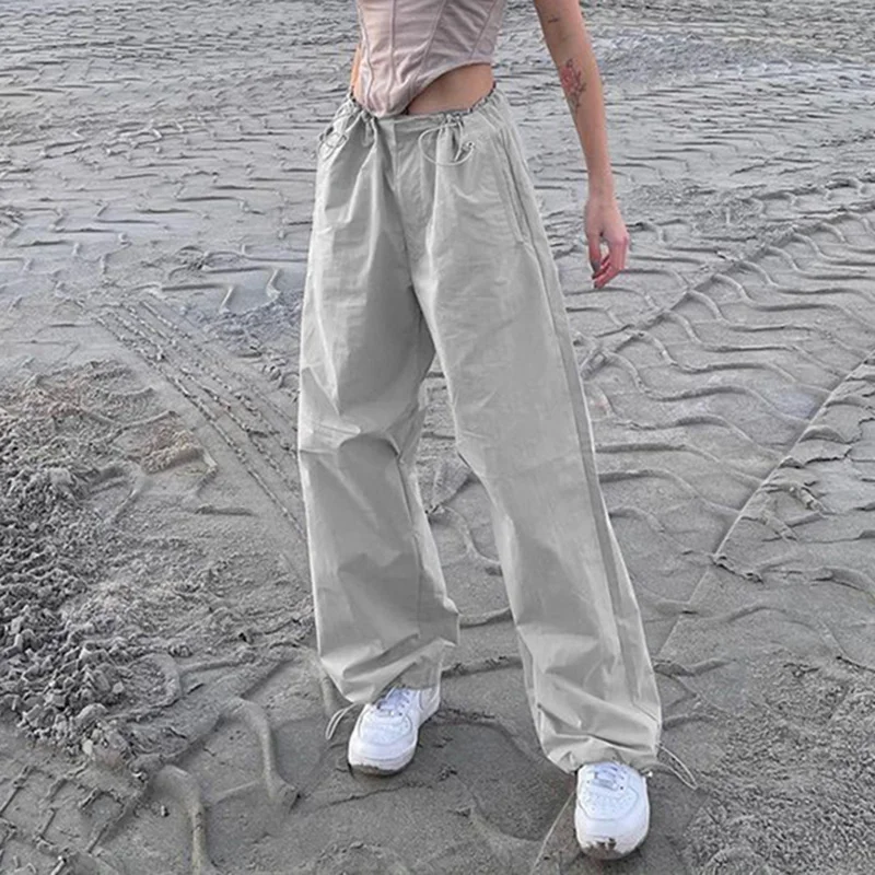 Y2K Women Loose Causal Drawstring Cargo Pants Mid Waist Solid Color Bottoms with Pockets Wide Leg Pants Trousers 2022 Streetwear
Y2K Women Loose Causal Drawstring Cargo Pants Mid Waist Solid Color Bottoms with Pockets Wide Leg Pants Trousers 2022 Streetwear