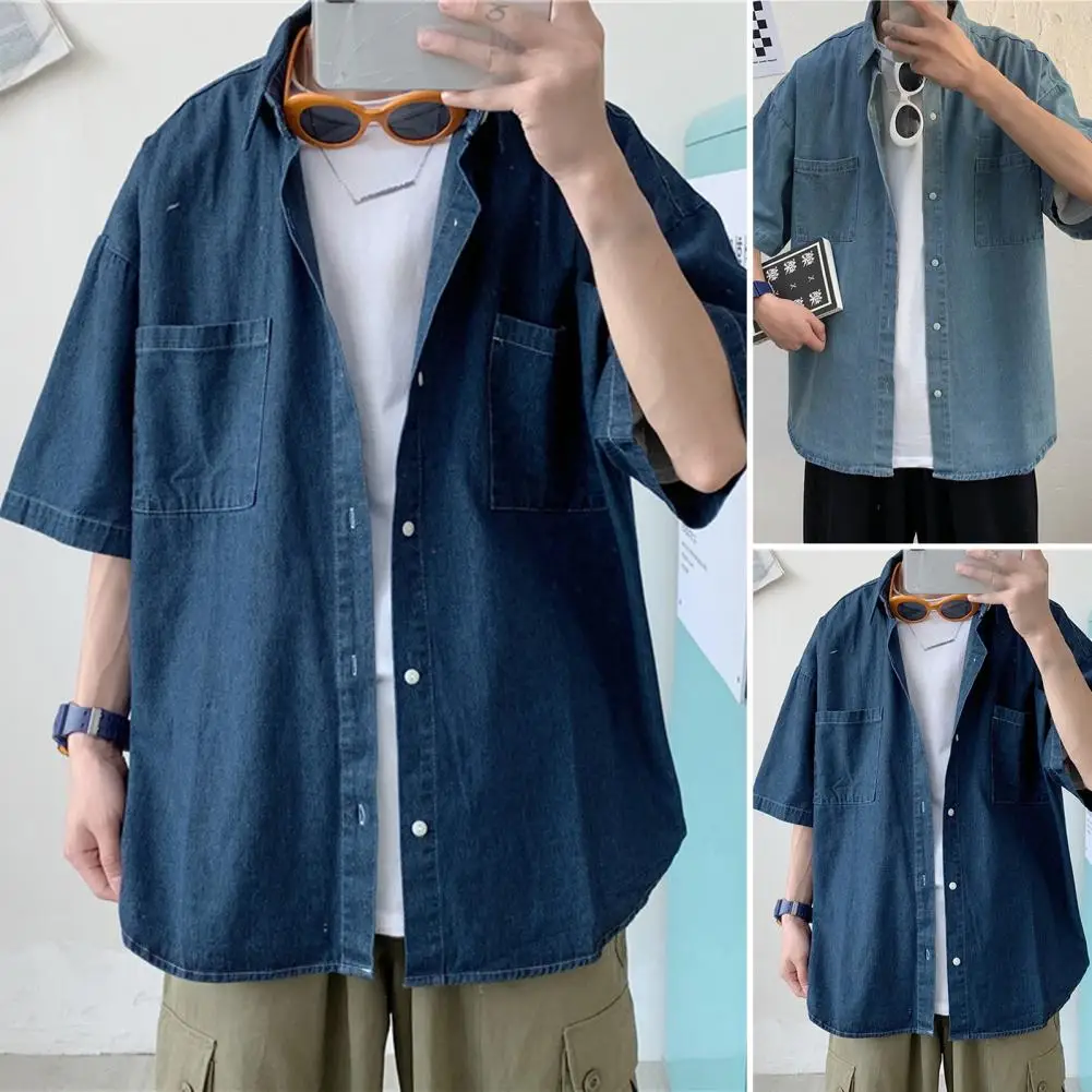 Blue Denim Short Sleeve Shirts Men Summer Thin Korean Fashion Top Vintage Oversize Baggy Cardigan Blouses Casual Man Clothes
Blue Denim Short Sleeve Shirts Men Summer Thin Korean Fashion Top Vintage Oversize Baggy Cardigan Blouses Casual Man Clothes