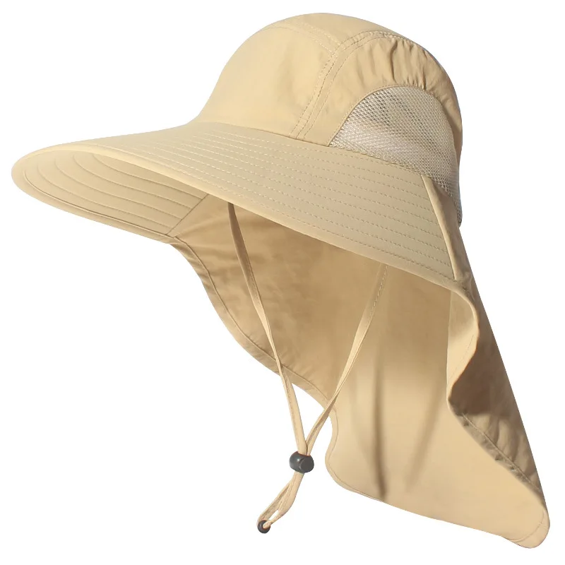 Men Wide Brim Sun Hat With Neck Flap Adjustable Chin Strap Breathable Mesh Side Accessory
Men Wide Brim Sun Hat With Neck Flap Adjustable Chin Strap Breathable Mesh Side Accessory