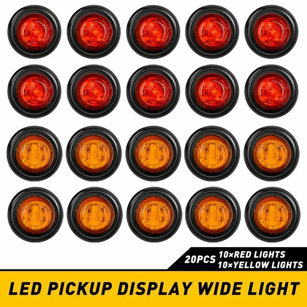 Position Lights Waterproof Round 12V Red Yellow Amber 0.75" Front Rear Side Marker Indicators Truck Trailer LED Lights
Position Lights Waterproof Round 12V Red Yellow Amber 0.75" Front Rear Side Marker Indicators Truck Trailer LED Lights