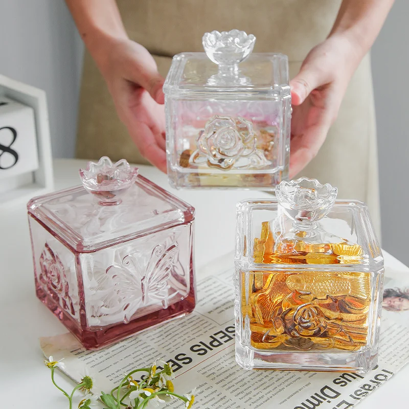 French Glass Butterfly Jewelry Box Exquisite Relief Handicraft Decoration Desktop Cosmetic Cotton Swab Candy Snack Storage Jar
French Glass Butterfly Jewelry Box Exquisite Relief Handicraft Decoration Desktop Cosmetic Cotton Swab Candy Snack Storage Jar