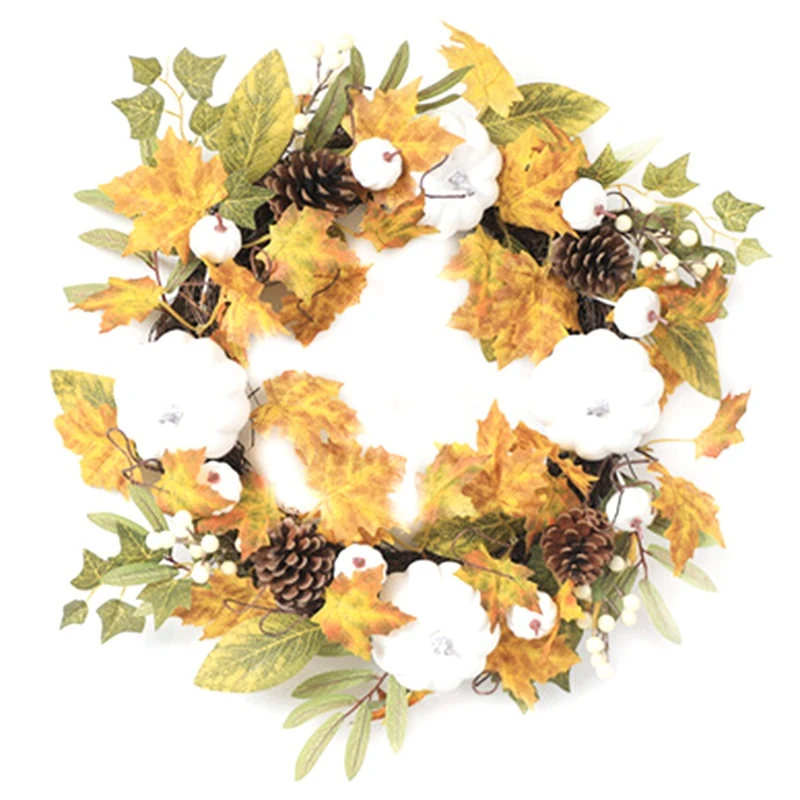Halloween Autumn Wreath Maple Leaf Pumpkin, Door Hanging Christmas Thanksgiving Wall Decoration Home Decoration
Halloween Autumn Wreath Maple Leaf Pumpkin, Door Hanging Christmas Thanksgiving Wall Decoration Home Decoration