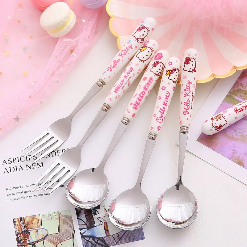 Hello Kitty Cartoon Spoon Large Spoon Soup Spoon Package Long Handle Stainless Steel Fork Home Cartoon Cute Dinnerware Wholesale
Hello Kitty Cartoon Spoon Large Spoon Soup Spoon Package Long Handle Stainless Steel Fork Home Cartoon Cute Dinnerware Wholesale