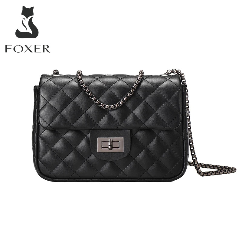 FOXER Women Spilt Leather Crossbody Bag Female Small Square Designer Shoulder Bag For Girl‘s Fashion Fishbone Chain Underarm Bag
FOXER Women Spilt Leather Crossbody Bag Female Small Square Designer Shoulder Bag For Girl‘s Fashion Fishbone Chain Underarm Bag