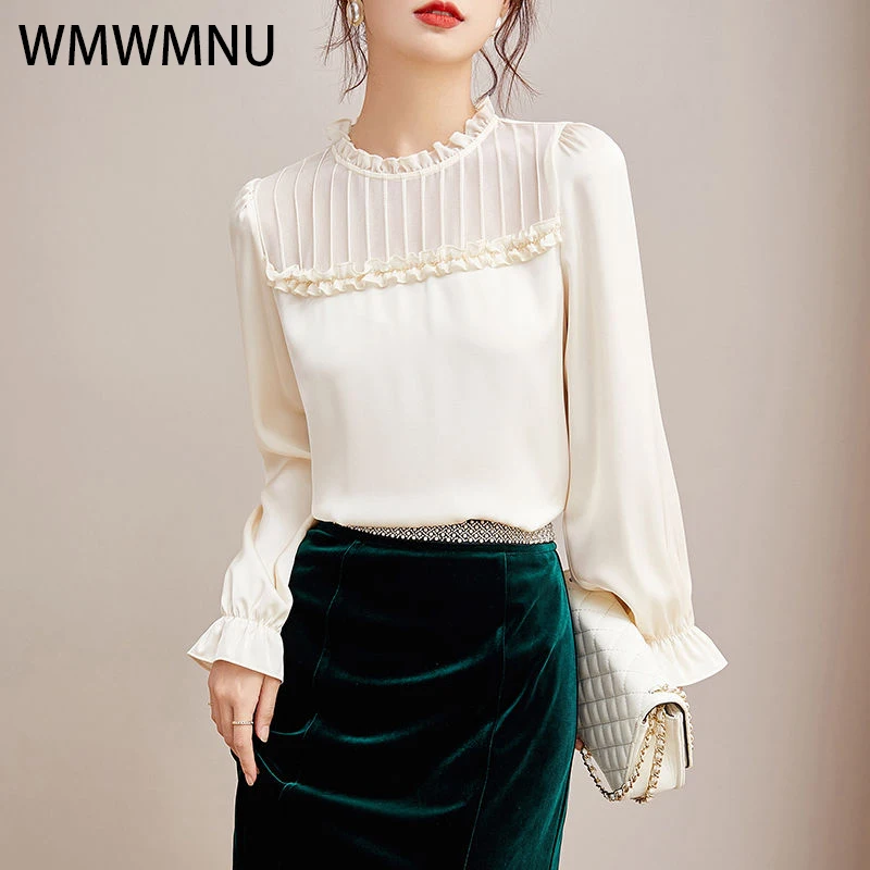 Women Elegant Blousa Chiffon Shirt Korean Chic Long Sleeve Tops Hollow Out Floral Neck Blouses Luxury Design Aesthetics Clothing
Women Elegant Blousa Chiffon Shirt Korean Chic Long Sleeve Tops Hollow Out Floral Neck Blouses Luxury Design Aesthetics Clothing