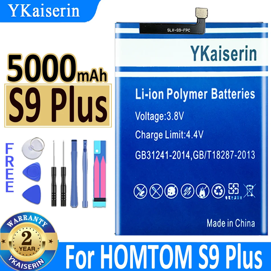 

5000mAh YKaiserin Battery S9 Plus For HOMTOM S9Plus Smart Phone Bateria +Free Tools