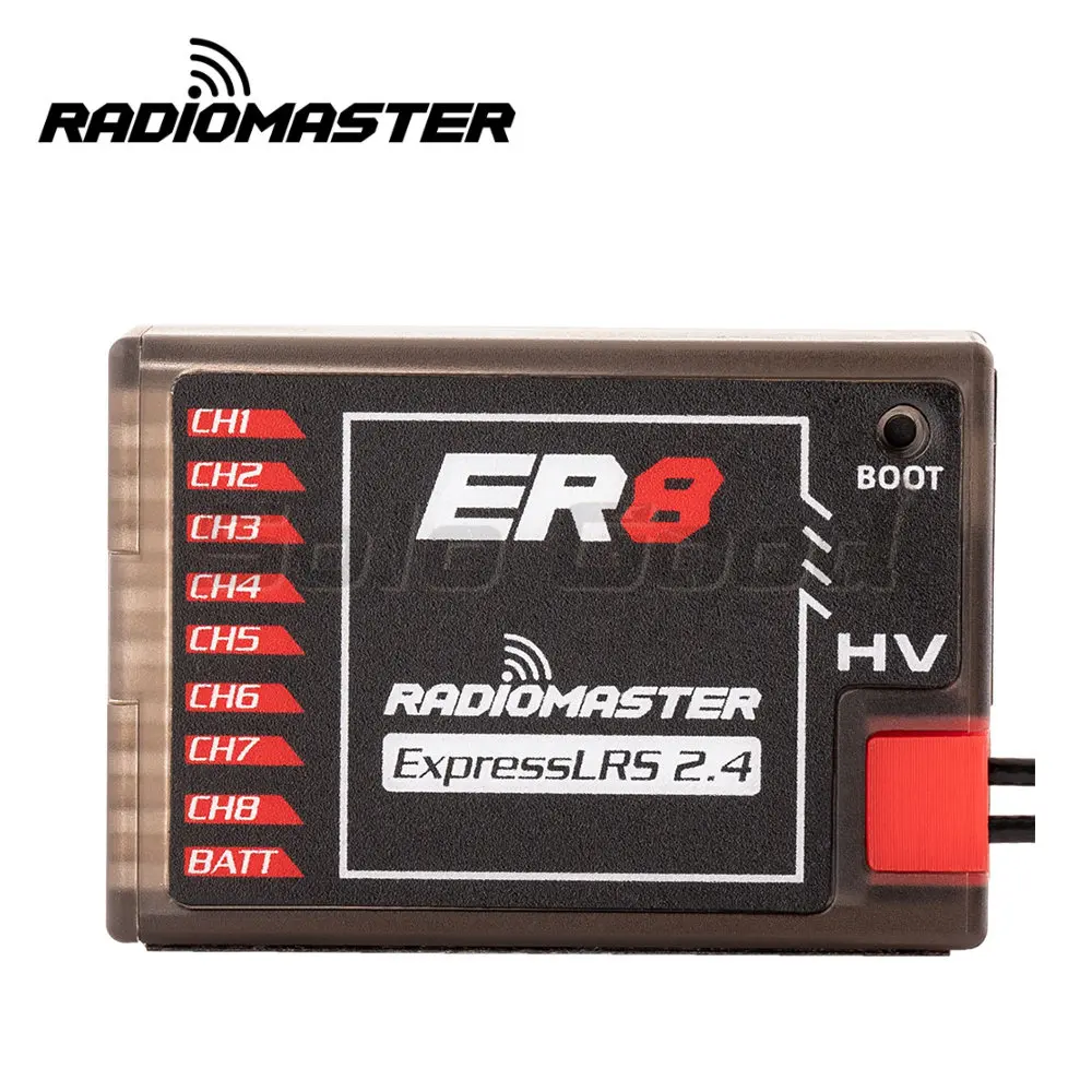 Радиомастер ER8 8CH PWM CRSF ExpressLRS, двойная антенна, Радиоуправляемый приемник 2,4 ГГц 100 мВт, Поддержка напряжения, Телеметрия, обновление Wi-Fi
Радиомастер ER8 8CH PWM CRSF ExpressLRS, двойная антенна, Радиоуправляемый приемник 2,4 ГГц 100 мВт, Поддержка напряжения, Телеметрия, обновление Wi-Fi