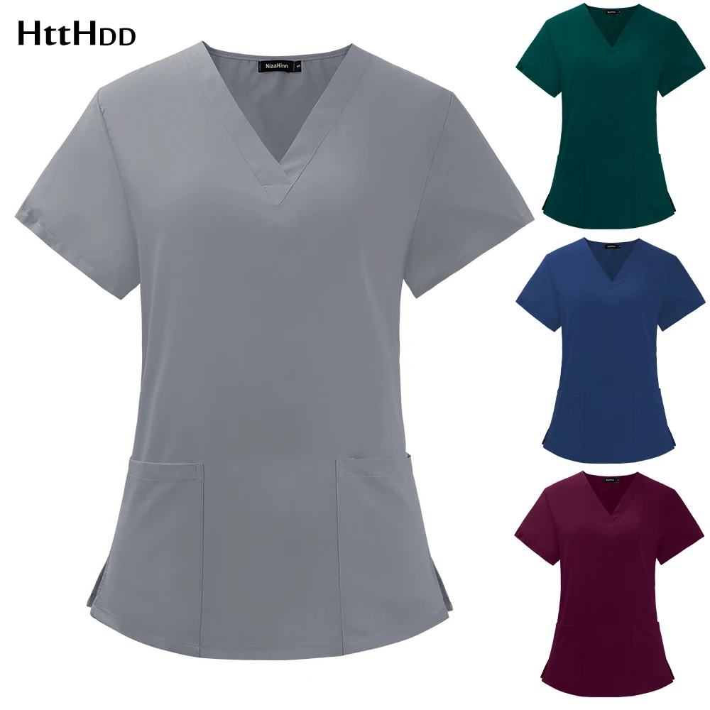 Unisex Scrub Blouse Scrubs Top for Women V-neck Tops Short Sleeve Hospital Doctor Nursing Uniform Solid Color Surgical Workwear
Unisex Scrub Blouse Scrubs Top for Women V-neck Tops Short Sleeve Hospital Doctor Nursing Uniform Solid Color Surgical Workwear