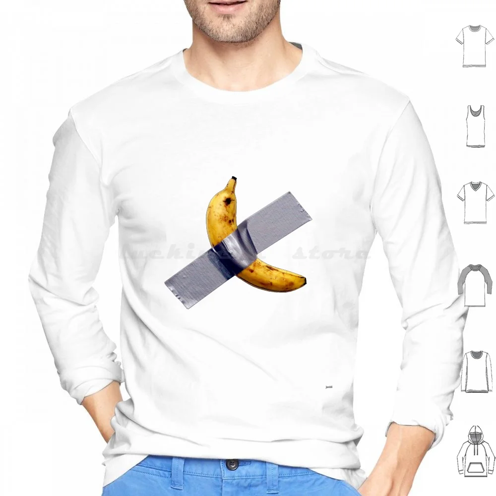 

Art Banana Hoodies Long Sleeve Banana Art Basel Famous Banana Pop Art Tape Lushsux Meme Funny Miami Cattelan