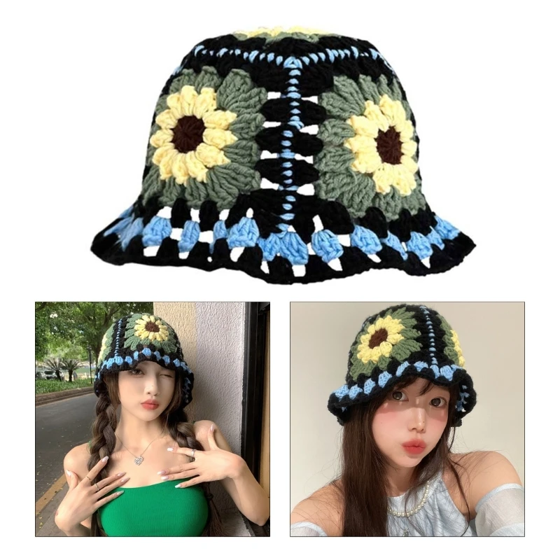 Crochet Flower Bucket Hat for Woman Breathable Multi-color Weaving Wide Brim Bucket Hat Adult Teens Summer Fisherman Cap
Crochet Flower Bucket Hat for Woman Breathable Multi-color Weaving Wide Brim Bucket Hat Adult Teens Summer Fisherman Cap