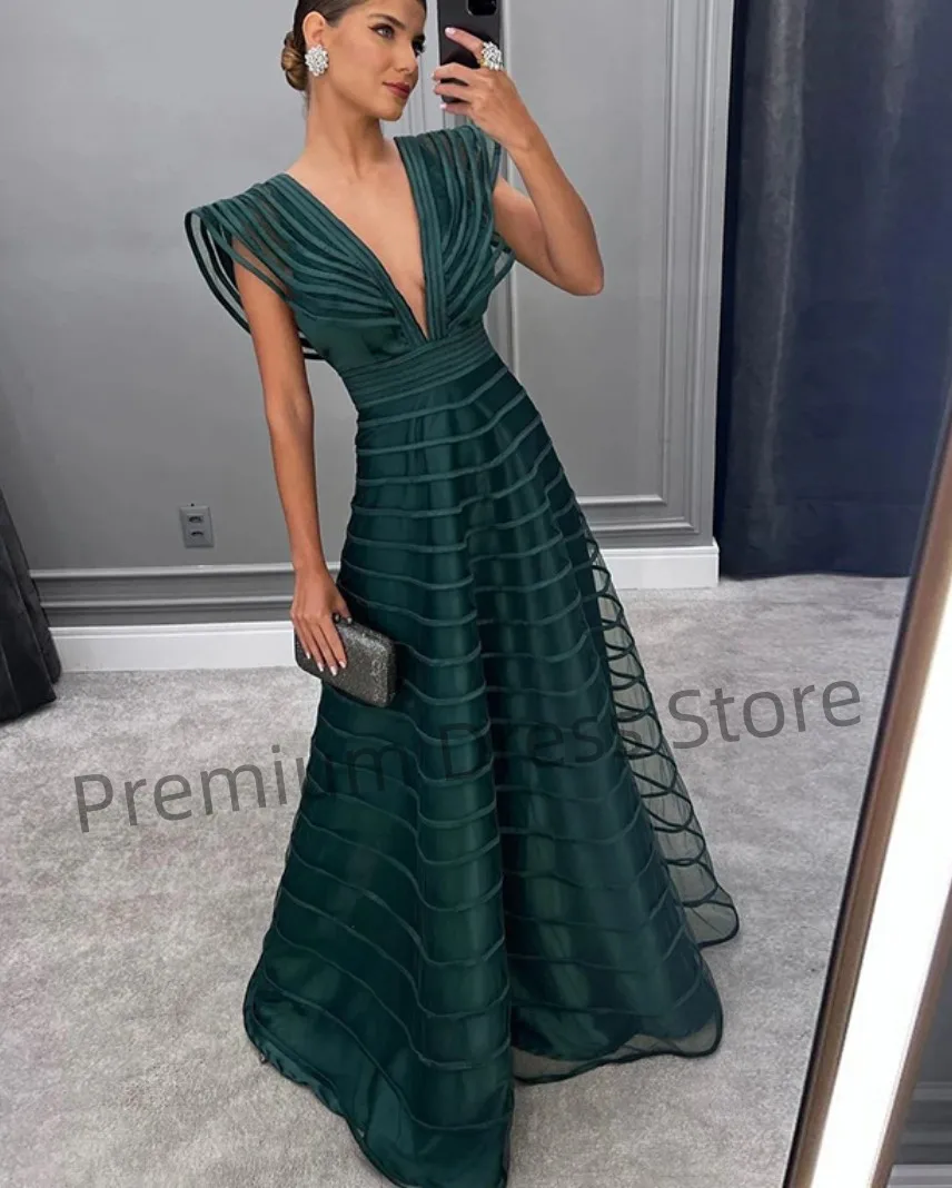 Sexy A-Line With Tulle Evening Dress For Women Deep V-Neck Cap Sleeve Floor Length Party Gowns/Formal Prom Dress
Sexy A-Line With Tulle Evening Dress For Women Deep V-Neck Cap Sleeve Floor Length Party Gowns/Formal Prom Dress