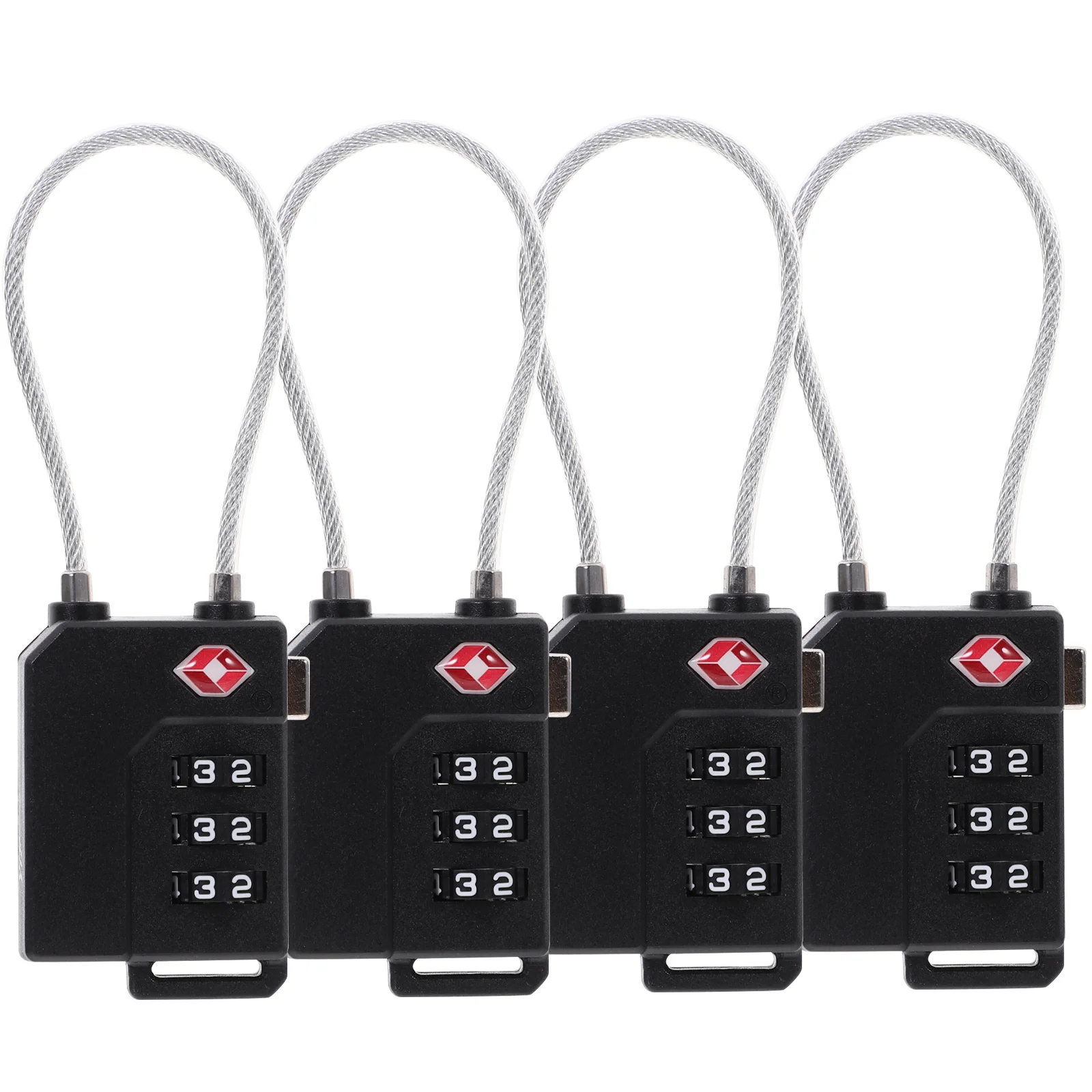 OULII 4pcs Portable Approved Cable Luggage Lock 3-Digit Password Lock Padlock (Black)
OULII 4pcs Portable Approved Cable Luggage Lock 3-Digit Password Lock Padlock (Black)
