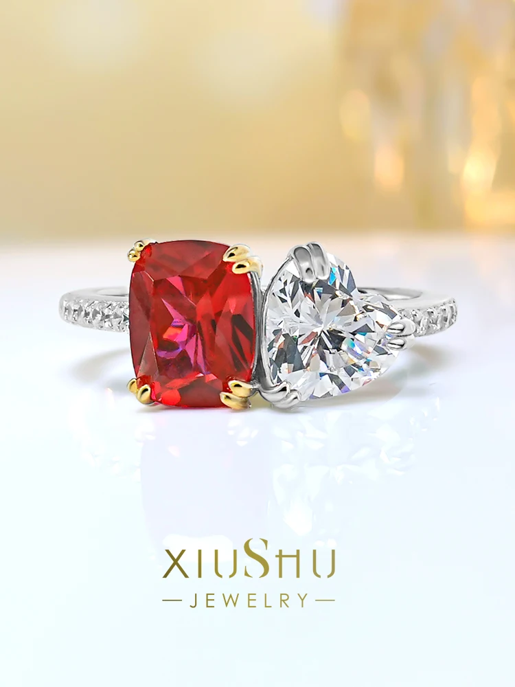 New Sterling Silver Crowd Contrast Artificial Red Treasure Love Ring High Carbon Diamond Versatile Simple and Fashionable
New Sterling Silver Crowd Contrast Artificial Red Treasure Love Ring High Carbon Diamond Versatile Simple and Fashionable