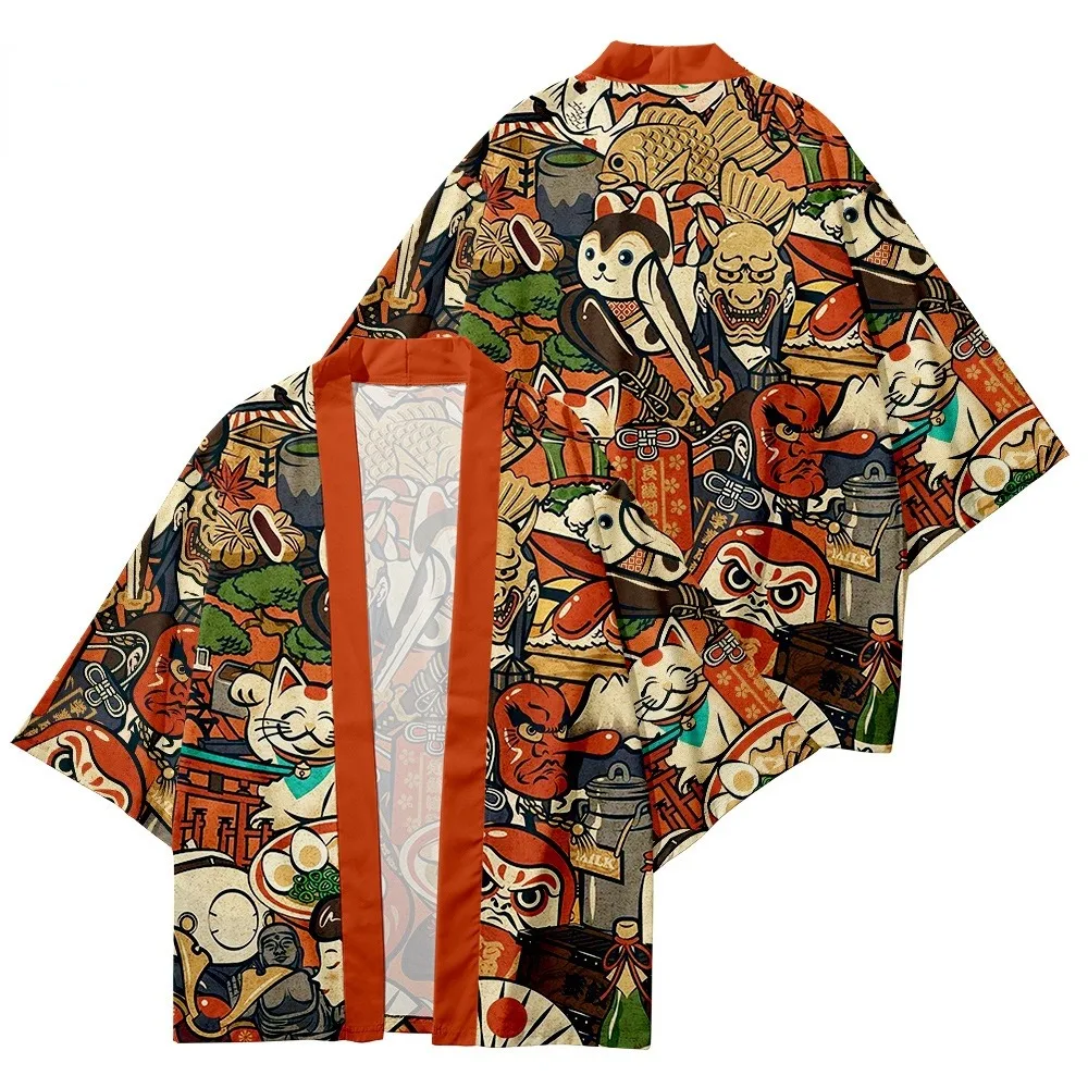 Black Kimono Cardigan Women’s Men’s Japanese Yukata Men’s Haori Japanese Wave Carp Print Jacket Traditional Japanese Clothing
Black Kimono Cardigan Women’s Men’s Japanese Yukata Men’s Haori Japanese Wave Carp Print Jacket Traditional Japanese Clothing