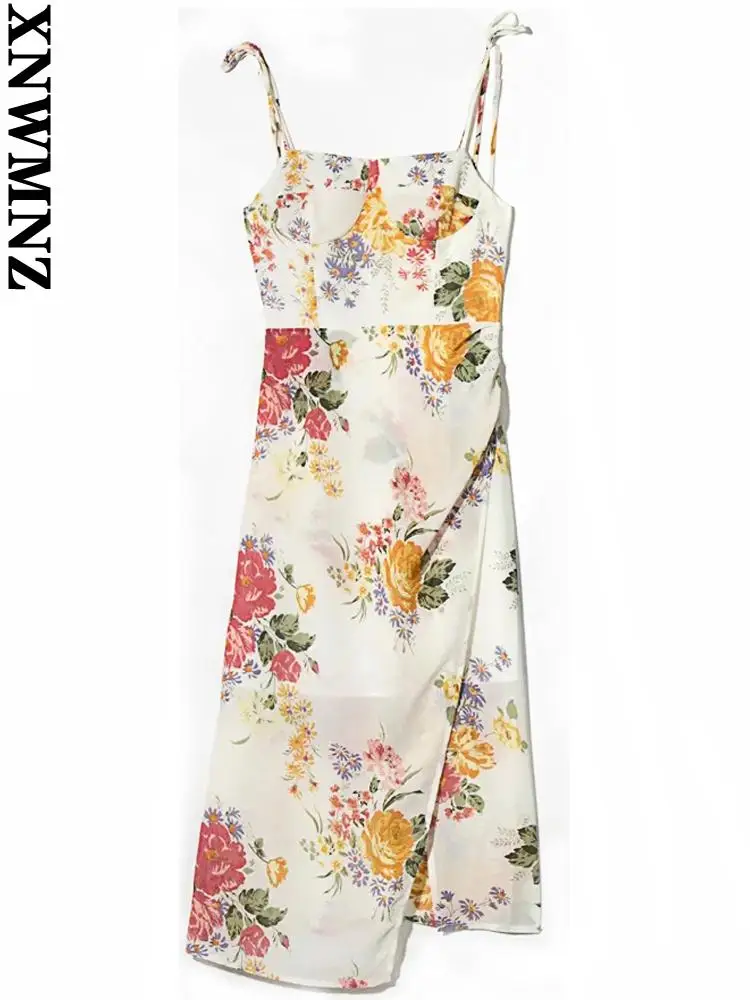 XNWMNZ Women fashion french floral print irregular split midi dress vintage backless adjustable thin straps female dresses muje
XNWMNZ Women fashion french floral print irregular split midi dress vintage backless adjustable thin straps female dresses muje